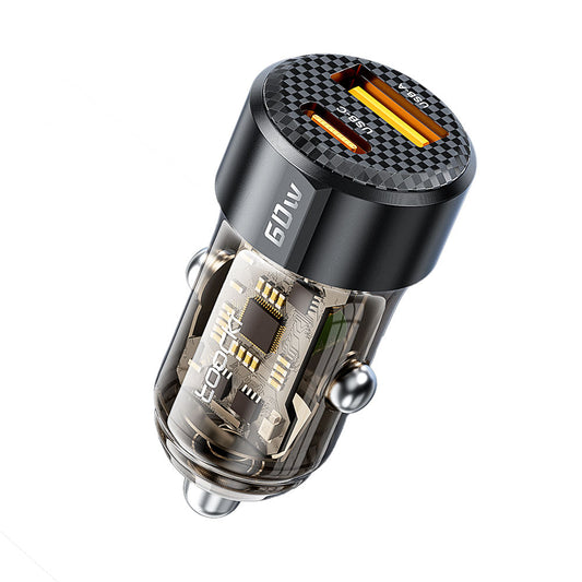 Toocki Transparent Dual-Port Car Charger — Stylish &amp; Smart